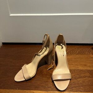 Vince Camuto Nude Block Heel Sandals